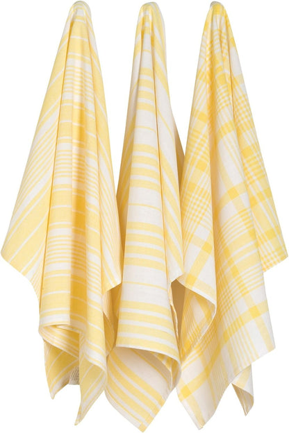 Jumbo Pure Kitchen Towel Set of 3, Lemon Yellow