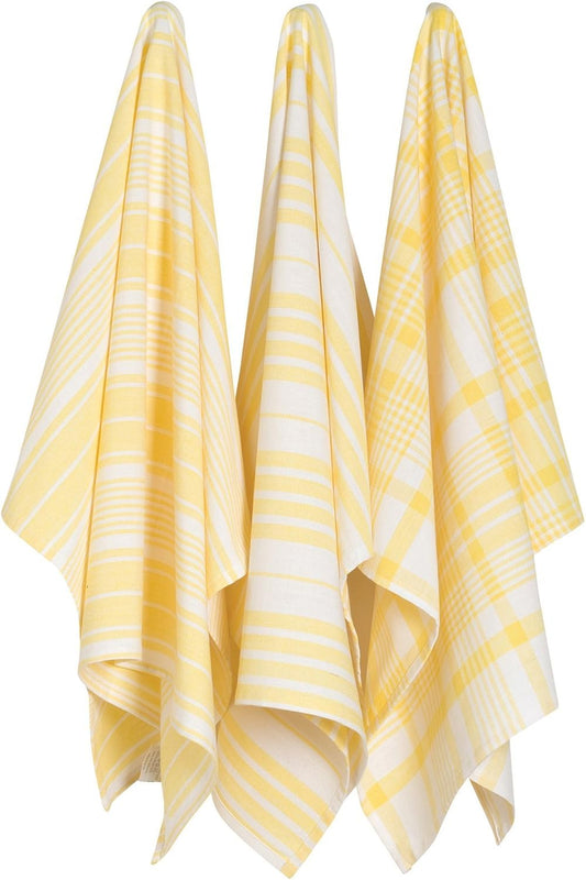 Jumbo Pure Kitchen Towel Set of 3, Lemon Yellow