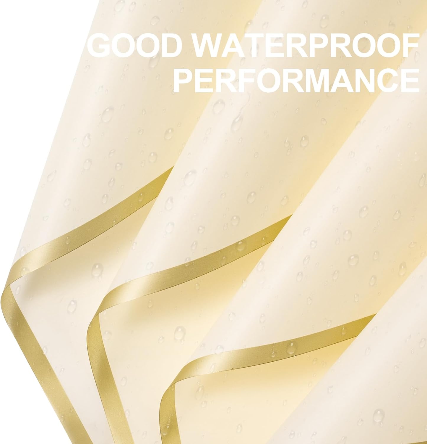 20 Sheets Flower Wrapping Paper - 22.4 x 22.4 inch Gold Trim Yellow Water-Resistant Floral Bouquet Wrapping Paper, Florist Supplies Packaging Paper for Wedding Birthday Gift DIY