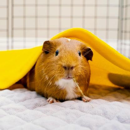 Original Reusable Cage Liner – Yellow Fleece Bedding with Burrowing Pocket – Extra Absorbent Core & Waterproof Bottom – Fits C&C 2x4 Guinea Pig Cages – Small Animal Supplies
