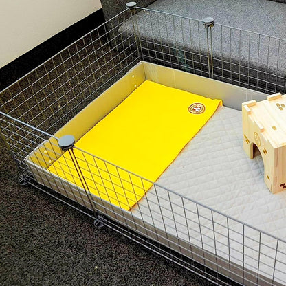Original Reusable Cage Liner – Yellow Fleece Bedding with Burrowing Pocket – Extra Absorbent Core & Waterproof Bottom – Fits C&C 2x4 Guinea Pig Cages – Small Animal Supplies