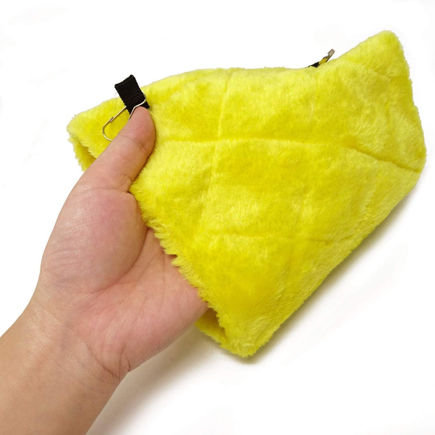 1PCS Yellow Winter Warm Pet Bird Nest Plush Fluffy Birds House Hut Cave Tent Hammock Hanging Cage for Hamster or Parrot (6.7 x 4.7 x 5.1 inch)