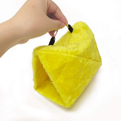 1PCS Yellow Winter Warm Pet Bird Nest Plush Fluffy Birds House Hut Cave Tent Hammock Hanging Cage for Hamster or Parrot (6.7 x 4.7 x 5.1 inch)