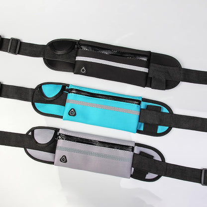 Slim Running Belt, Waterproof Fanny Pack with Water Bottle Holder,Phone Holder for Running,Reflective Waist Bag,Runners Belt Pouch,Money Belt,Waist Pack for Running Travel Workout Camping