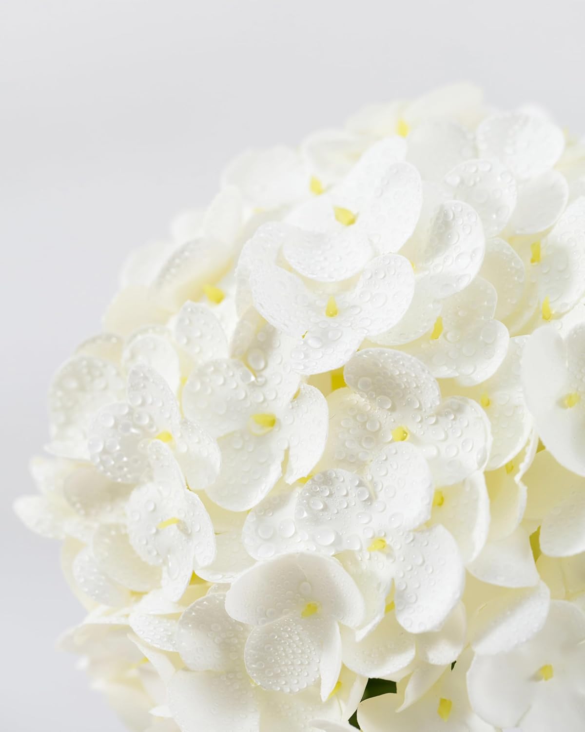 Hydrangea Artificial Flowers, Yellow, 3Pcs | Latex Real Touch Hydrangeas with Long Stems & Leaves for Home Decor Party Floral Arrangements Wedding Bouquets Centerpieces
