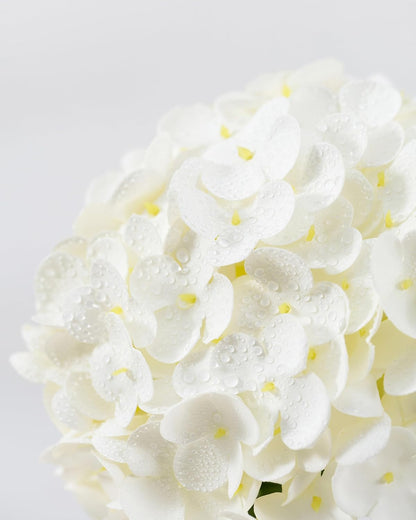 Hydrangea Artificial Flowers, Yellow, 3Pcs | Latex Real Touch Hydrangeas with Long Stems & Leaves for Home Decor Party Floral Arrangements Wedding Bouquets Centerpieces