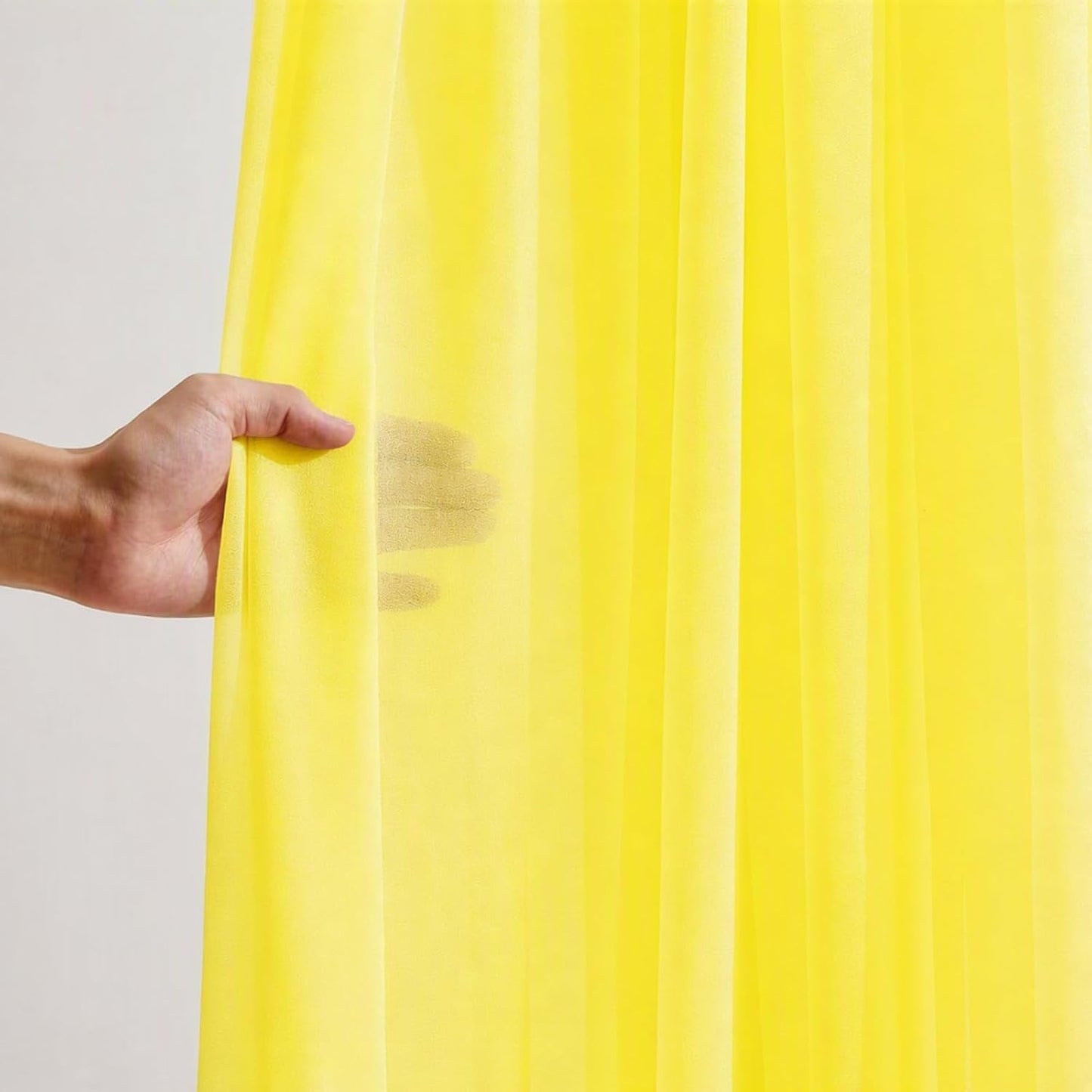 Yellow Wedding Arch Draping Fabric Sheer Curtain Drapes | 31" x 20 ft Extra Long Shimmery Backdrop Curtains for Wedding Anniversary Party Summer Outdoor Events Drapery Photo Backgrounds