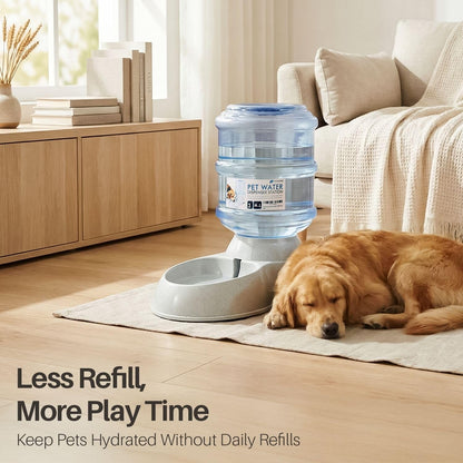 Gravity Pet Water Dispenser Drinking Station for Dogs Cats (3 Gallon) Automatic Replenish Waterer for Small Large Breed Dog Cat,Feeding Watering Fountain Supplies Bottle Dish Bowl