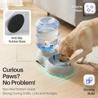 Gravity Pet Water Dispenser Drinking Station for Dogs Cats (3 Gallon) Automatic Replenish Waterer for Small Large Breed Dog Cat,Feeding Watering Fountain Supplies Bottle Dish Bowl