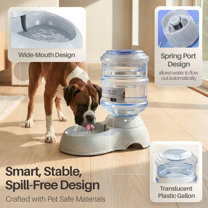 Gravity Pet Water Dispenser Drinking Station for Dogs Cats (3 Gallon) Automatic Replenish Waterer for Small Large Breed Dog Cat,Feeding Watering Fountain Supplies Bottle Dish Bowl