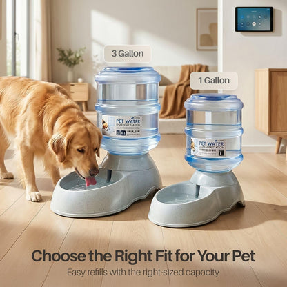Gravity Pet Water Dispenser Drinking Station for Dogs Cats (3 Gallon) Automatic Replenish Waterer for Small Large Breed Dog Cat,Feeding Watering Fountain Supplies Bottle Dish Bowl
