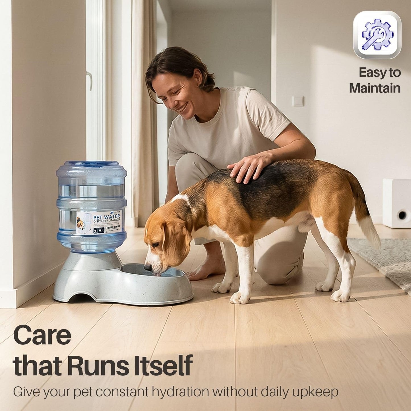 Gravity Pet Water Dispenser Drinking Station for Dogs Cats (3 Gallon) Automatic Replenish Waterer for Small Large Breed Dog Cat,Feeding Watering Fountain Supplies Bottle Dish Bowl