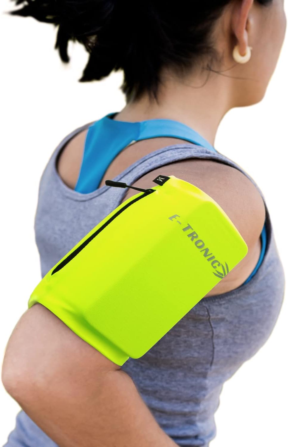 Phone Holder for Running, Cell Phone Arm Bands with Reflective Logo, Phone Strap Armband Fits iPhone and Android, Use for Running, Walking, Hiking and Biking, Neon, Small