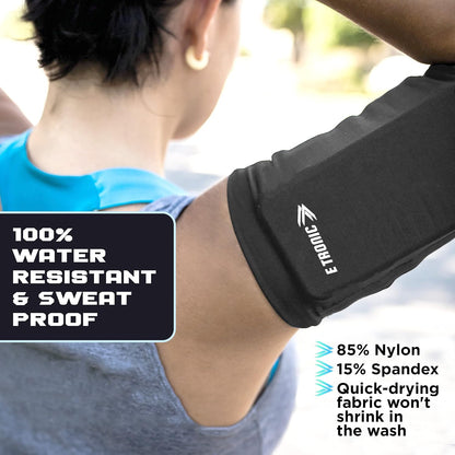 Phone Holder for Running, Cell Phone Arm Bands with Reflective Logo, Phone Strap Armband Fits iPhone and Android, Use for Running, Walking, Hiking and Biking, Neon, Small