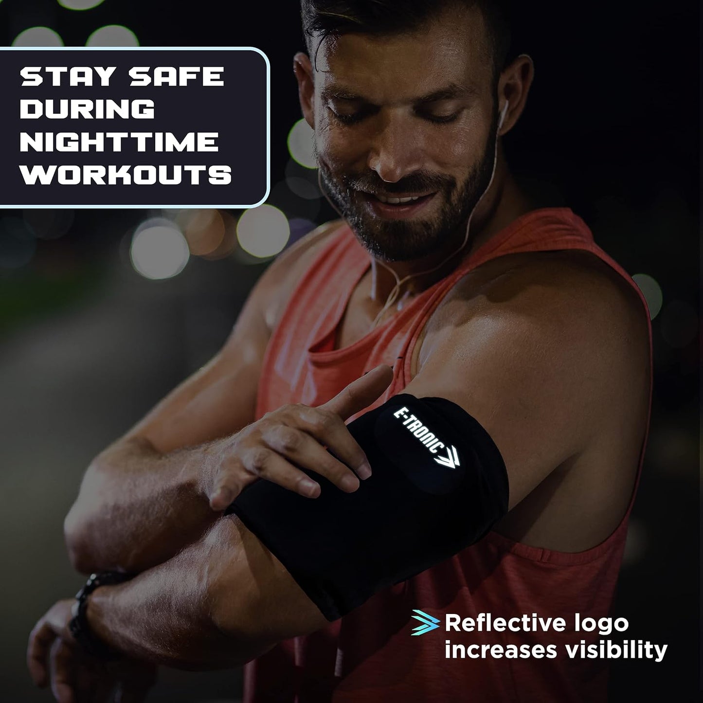 Phone Holder for Running, Cell Phone Arm Bands with Reflective Logo, Phone Strap Armband Fits iPhone and Android, Use for Running, Walking, Hiking and Biking, Neon, Small