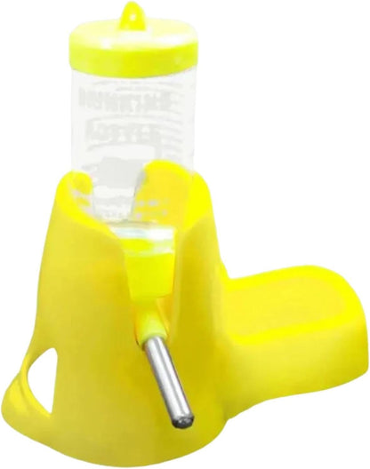 80 ml Hamster Water Bottle Water Dispenser Pet Supply Stable Base Compact Gifts Waterer Drinking Bottle for Gerbils, Yellow