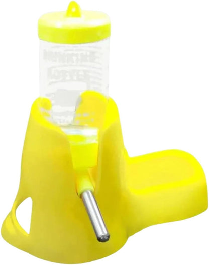 80 ml Hamster Water Bottle Water Dispenser Pet Supply Stable Base Compact Gifts Waterer Drinking Bottle for Gerbils, Yellow