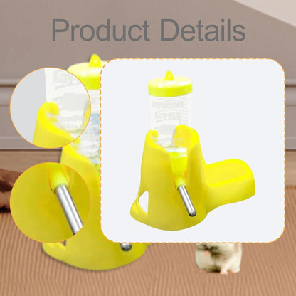 80 ml Hamster Water Bottle Water Dispenser Pet Supply Stable Base Compact Gifts Waterer Drinking Bottle for Gerbils, Yellow