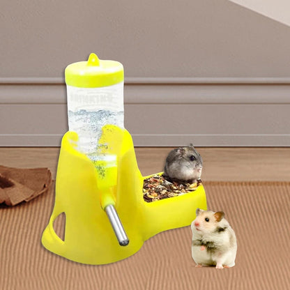 80 ml Hamster Water Bottle Water Dispenser Pet Supply Stable Base Compact Gifts Waterer Drinking Bottle for Gerbils, Yellow