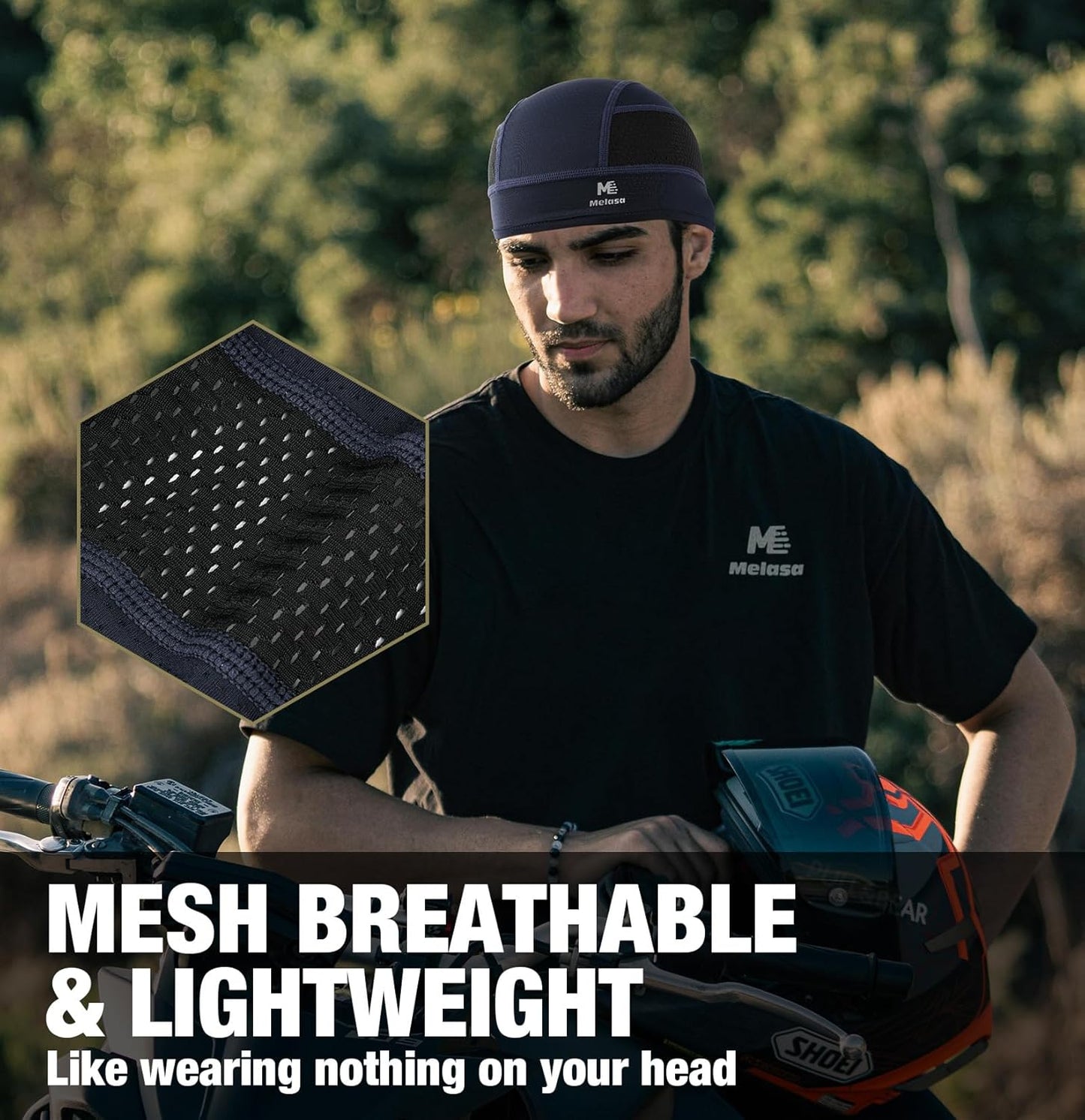 Cooling Skull Cap Breathable Sweat-Wicking Under Helmet | Lightweight, Quick-Dry, Snug Fit, No Slipping for Men Women Cycling, Outdoor Work Hard Hat Liner, Motorcycling, Sports