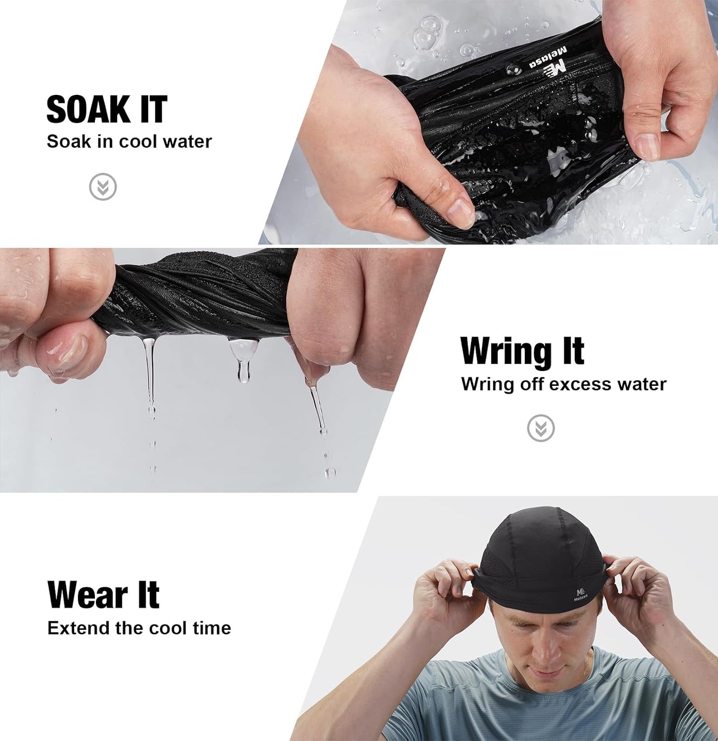 Cooling Skull Cap Breathable Sweat-Wicking Under Helmet | Lightweight, Quick-Dry, Snug Fit, No Slipping for Men Women Cycling, Outdoor Work Hard Hat Liner, Motorcycling, Sports