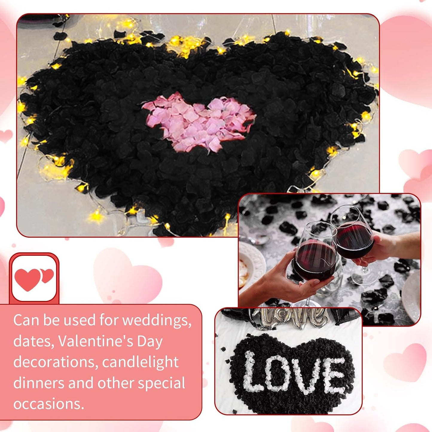1000 PCS Artificial Fake Rose Petals(Yellow) | Flower Decorations,Silk Rose Petals,Romantic Night for Her/Him Set,Suitable for Wedding, Engagement, Party