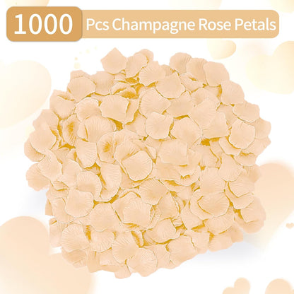 1000 PCS Artificial Fake Rose Petals(Yellow) | Flower Decorations,Silk Rose Petals,Romantic Night for Her/Him Set,Suitable for Wedding, Engagement, Party