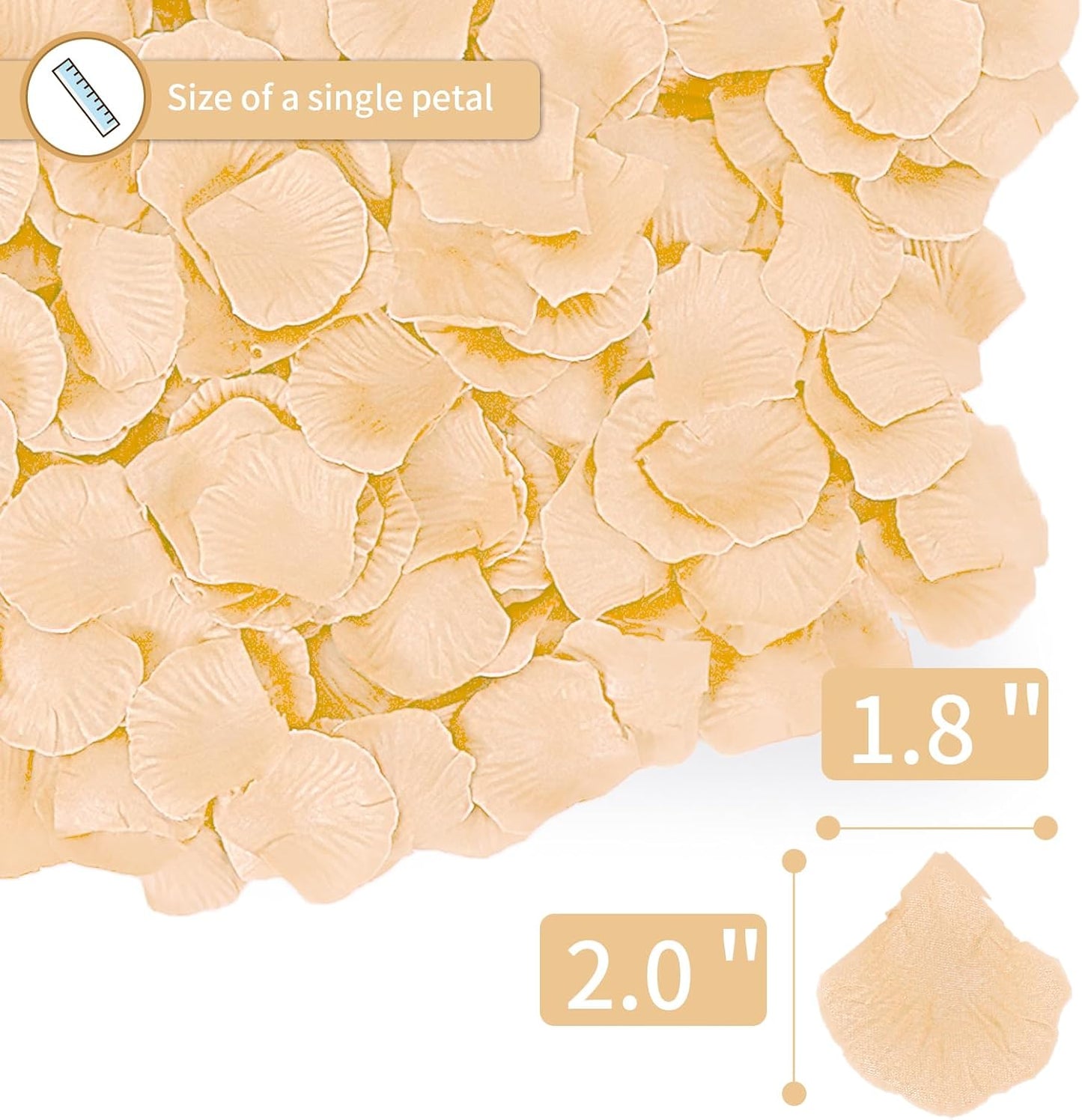 1000 PCS Artificial Fake Rose Petals(Yellow) | Flower Decorations,Silk Rose Petals,Romantic Night for Her/Him Set,Suitable for Wedding, Engagement, Party