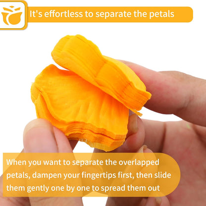 1000 PCS Artificial Fake Rose Petals(Yellow) | Flower Decorations,Silk Rose Petals,Romantic Night for Her/Him Set,Suitable for Wedding, Engagement, Party
