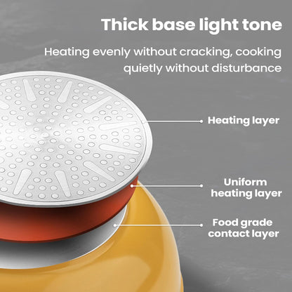 Frying Pan - Alloy Lightweight Cookware With Lid | 1.9L Nonstick Frying Pan Skillet | Yellow Small Square Pot For Grilling Home Saute Baking Apartment Meal Prep Kitchen Cooking Women Men
