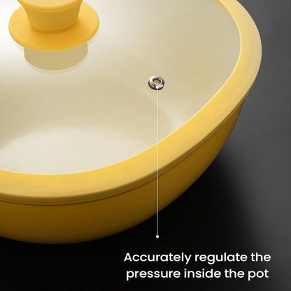 Frying Pan - Alloy Lightweight Cookware With Lid | 1.9L Nonstick Frying Pan Skillet | Yellow Small Square Pot For Grilling Home Saute Baking Apartment Meal Prep Kitchen Cooking Women Men