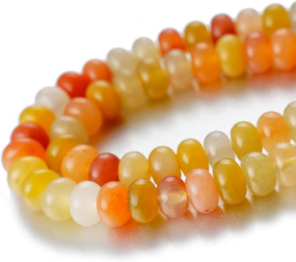 5x8mm Natural Beads Rondelle Spacer Loose Beads for Jewelry Making DIY Crafts Design Handcraft Making 1 Strand 15.5"(Yellow Jade)