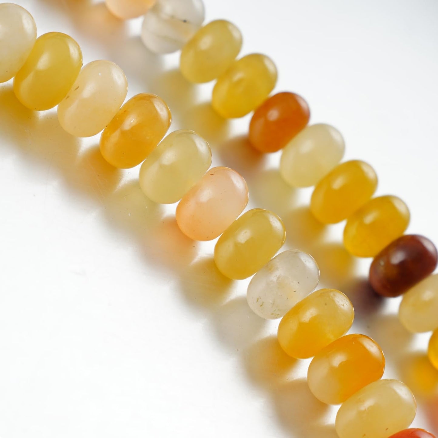 5x8mm Natural Beads Rondelle Spacer Loose Beads for Jewelry Making DIY Crafts Design Handcraft Making 1 Strand 15.5"(Yellow Jade)