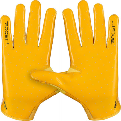 Football Gloves - Solid Stealth 6.0 Boost Plus Sticky Technology - Adult and Youth Football Gloves for Wide Receiver - Men's and Boys Sizes