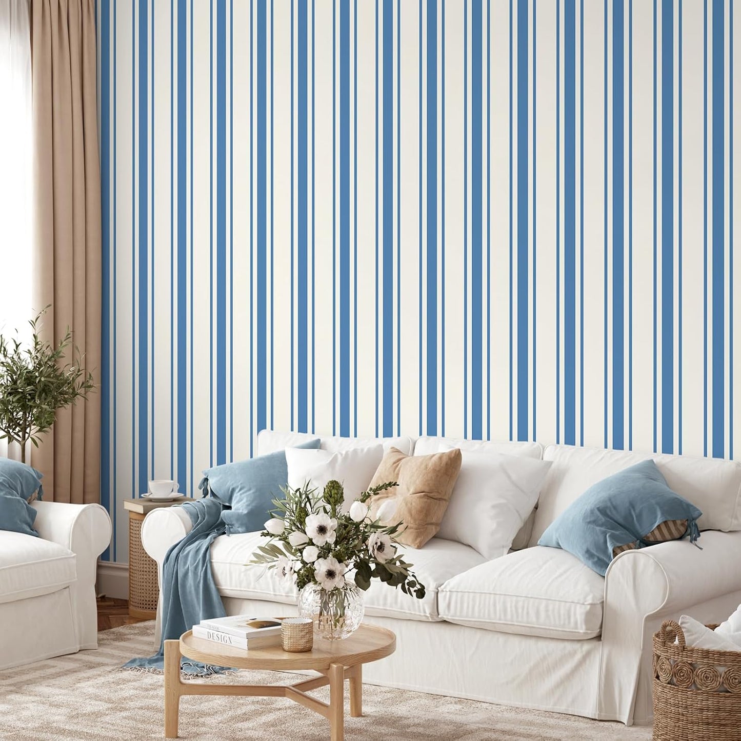 Lemon Yellow Striped Peel and Stick Wallpaper Boho Chic Geometric Stripes Wallpaper 17.7''x118'' Self Adhesive Removable Stripe Contact Paper for Shelves Walls Living Room Bedroom Renters