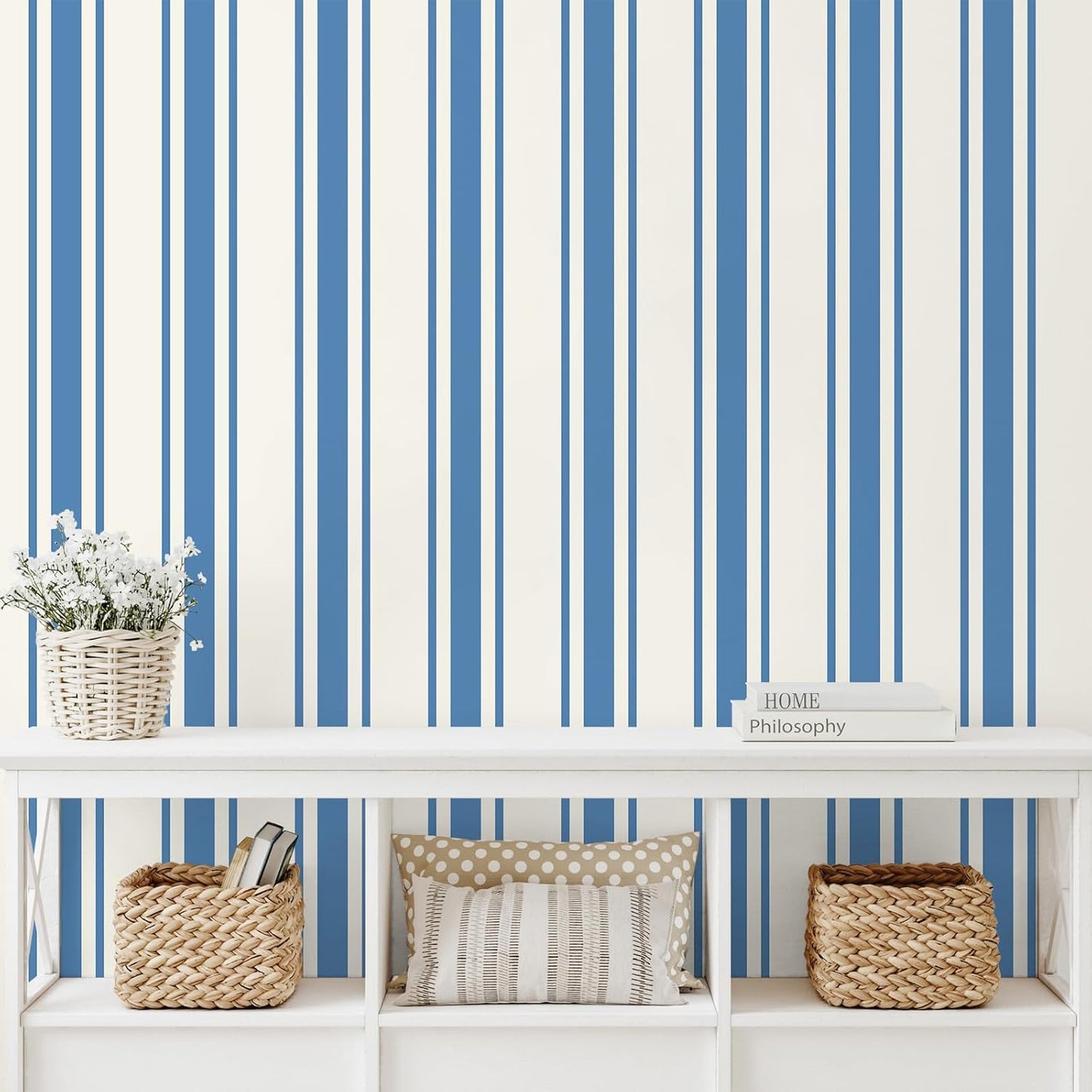 Lemon Yellow Striped Peel and Stick Wallpaper Boho Chic Geometric Stripes Wallpaper 17.7''x118'' Self Adhesive Removable Stripe Contact Paper for Shelves Walls Living Room Bedroom Renters