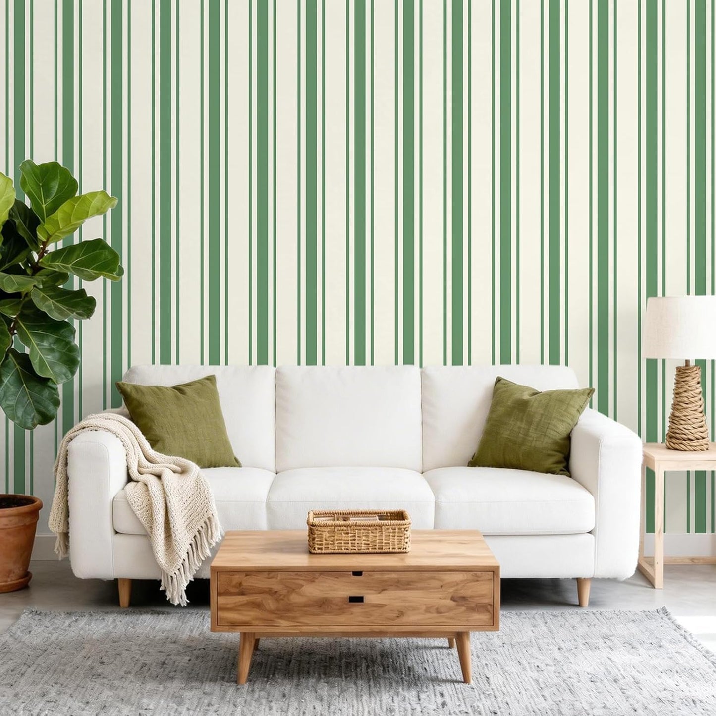 Lemon Yellow Striped Peel and Stick Wallpaper Boho Chic Geometric Stripes Wallpaper 17.7''x118'' Self Adhesive Removable Stripe Contact Paper for Shelves Walls Living Room Bedroom Renters