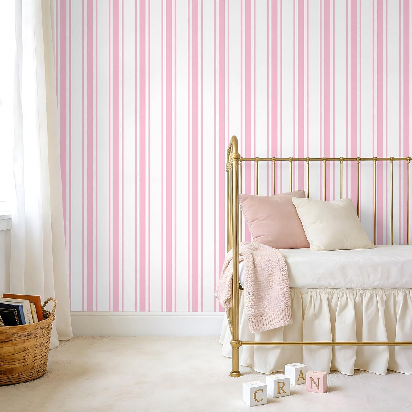 Lemon Yellow Striped Peel and Stick Wallpaper Boho Chic Geometric Stripes Wallpaper 17.7''x118'' Self Adhesive Removable Stripe Contact Paper for Shelves Walls Living Room Bedroom Renters