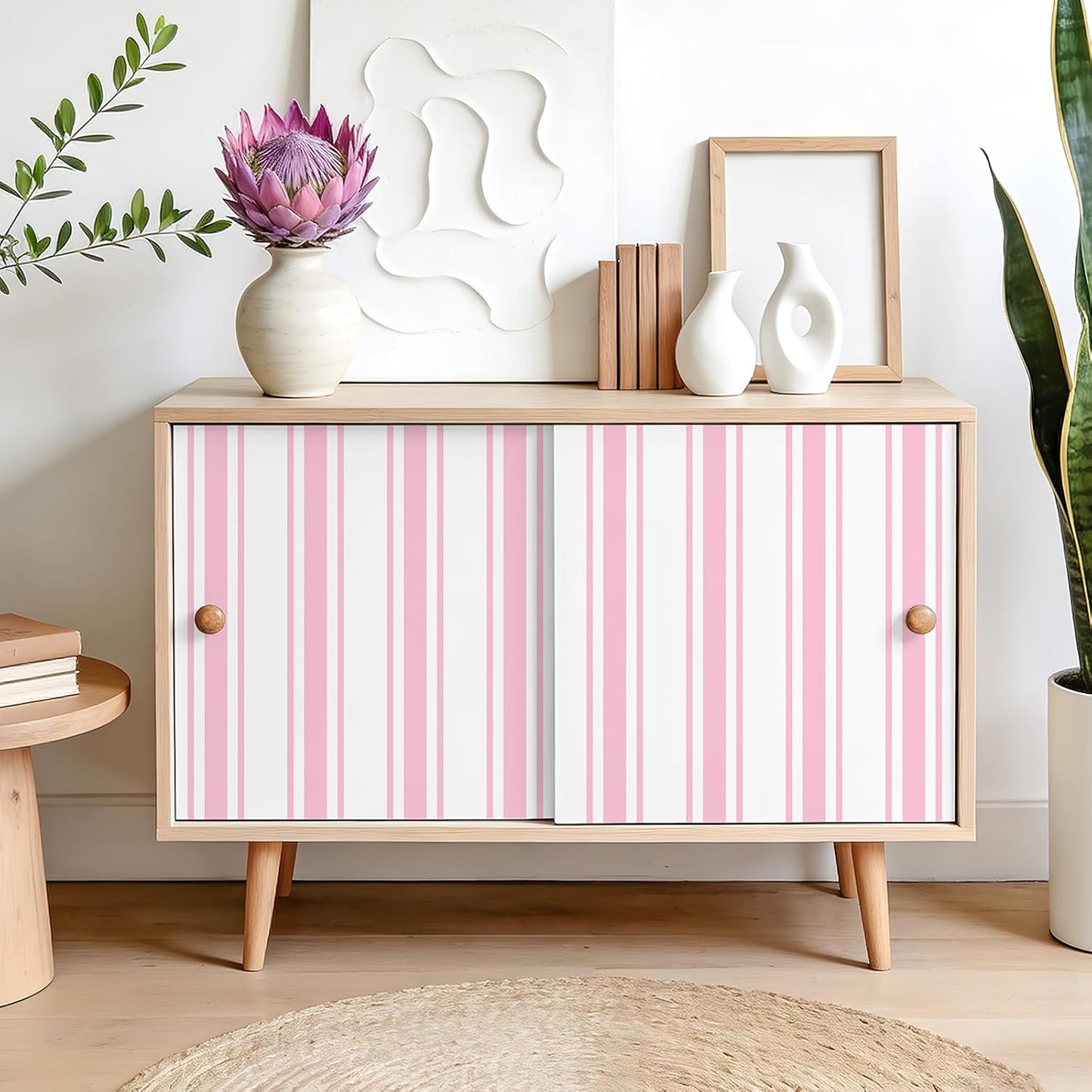 Lemon Yellow Striped Peel and Stick Wallpaper Boho Chic Geometric Stripes Wallpaper 17.7''x118'' Self Adhesive Removable Stripe Contact Paper for Shelves Walls Living Room Bedroom Renters