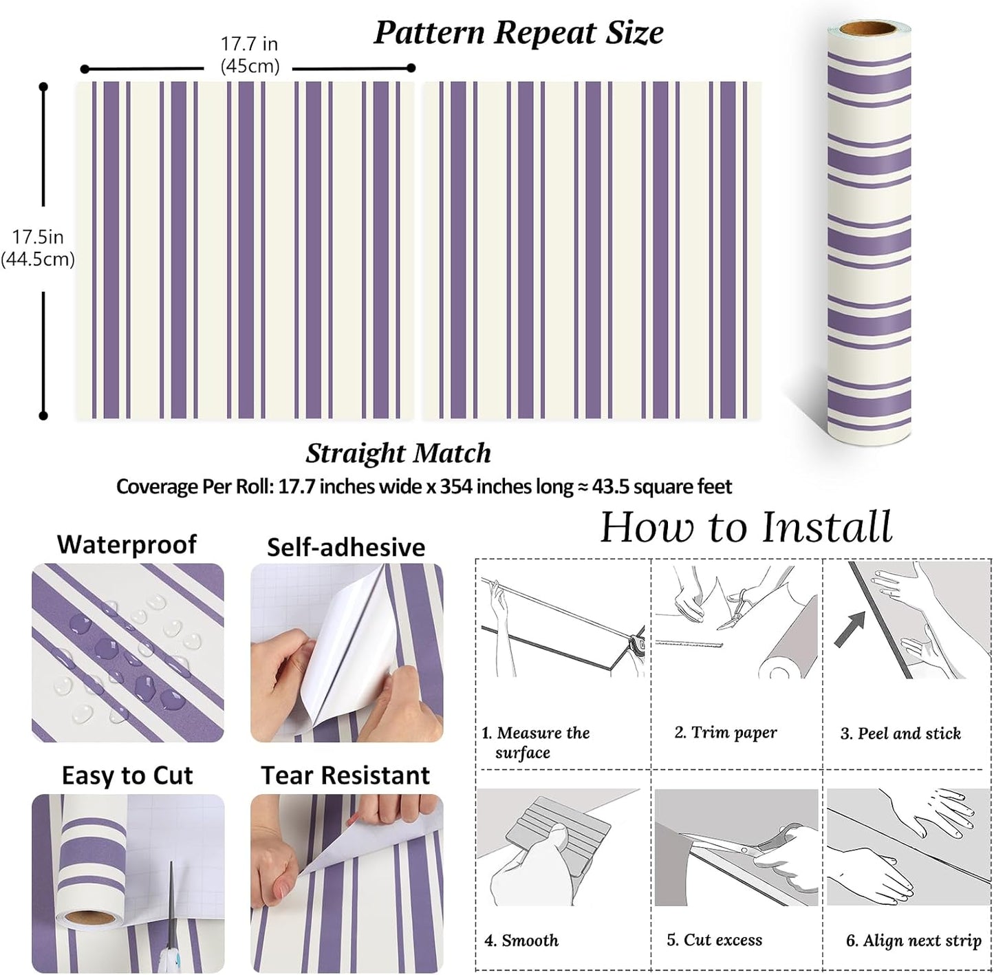 Lemon Yellow Striped Peel and Stick Wallpaper Boho Chic Geometric Stripes Wallpaper 17.7''x118'' Self Adhesive Removable Stripe Contact Paper for Shelves Walls Living Room Bedroom Renters