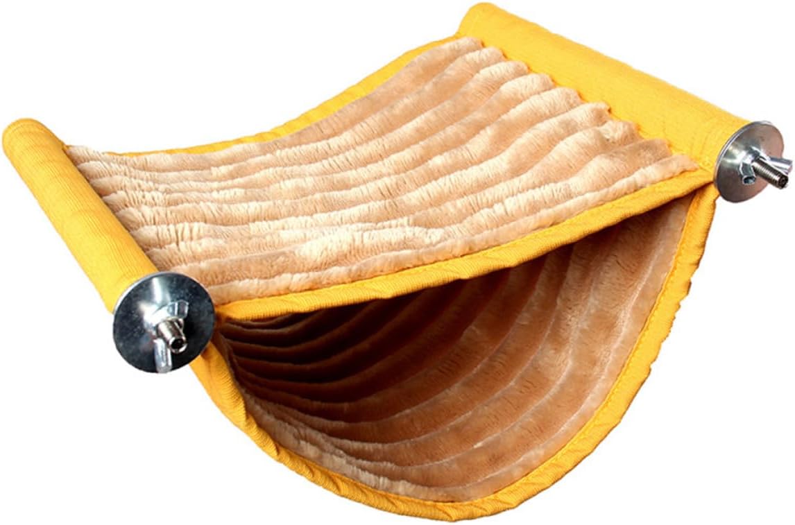 Hamster Hammock Bed Warm Hanging Pet Swing Removable Washable Yellow Small Cage Bedding for Hamsters and Small Animals