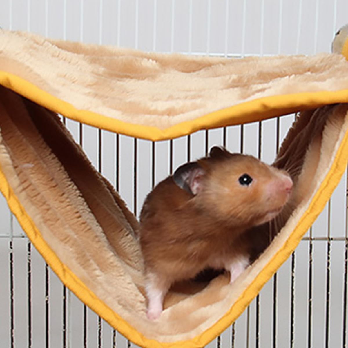 Hamster Hammock Bed Warm Hanging Pet Swing Removable Washable Yellow Small Cage Bedding for Hamsters and Small Animals