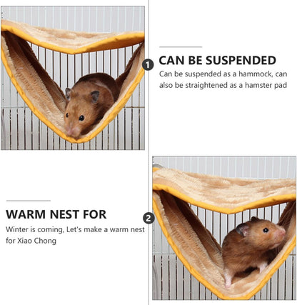 Hamster Hammock Bed Warm Hanging Pet Swing Removable Washable Yellow Small Cage Bedding for Hamsters and Small Animals