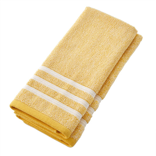 SKL Home Mid-Century 100% Cotton 2pc Hand Towel Set, Decorative for Bath/Kitchen & Bar, Yellow