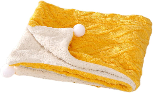 Premium Soft Dog Blanket Washable Puppy Essentials Dog Product Cat Kitten Calming Blankets Throw for Medium Small Dogs Pet Dog Gifts-Yellow-M