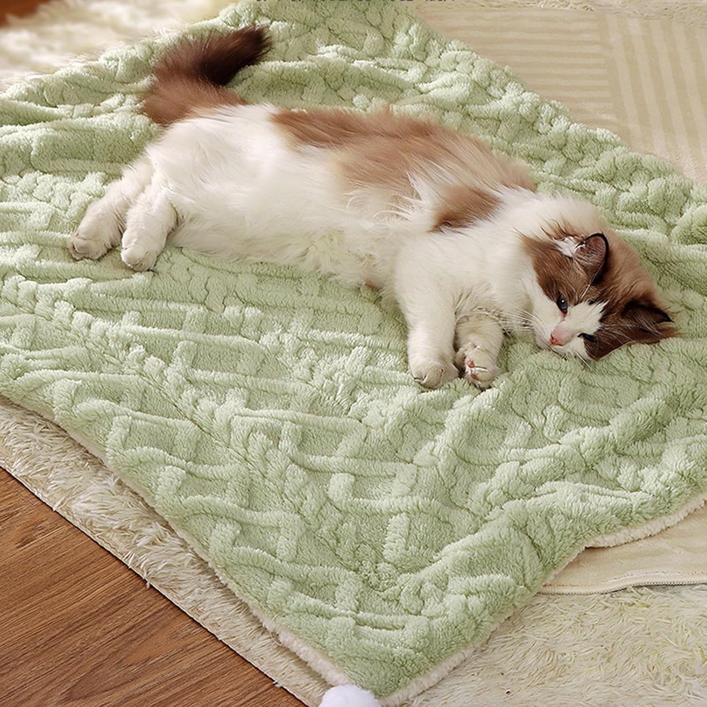 Premium Soft Dog Blanket Washable Puppy Essentials Dog Product Cat Kitten Calming Blankets Throw for Medium Small Dogs Pet Dog Gifts-Yellow-M