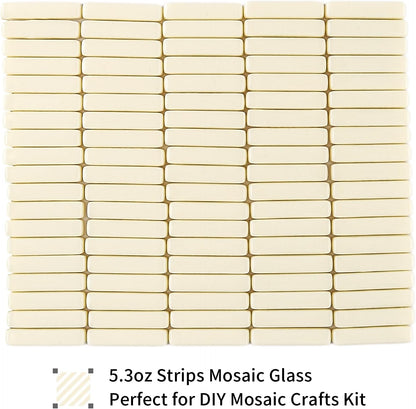 Strips Mosaic Tiles for Crafts Bulk,150g Yellow Mosaic Glass Pieces for Crafts DIY Spring Mosaic Art Decor,Mosaic Kit Supplies