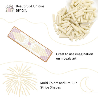 Strips Mosaic Tiles for Crafts Bulk,150g Yellow Mosaic Glass Pieces for Crafts DIY Spring Mosaic Art Decor,Mosaic Kit Supplies