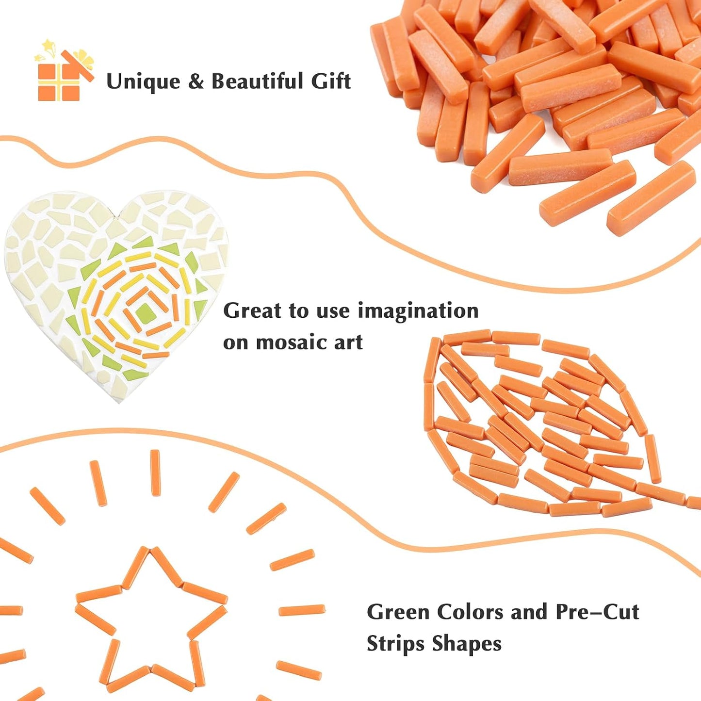 Strips Mosaic Tiles for Crafts Bulk,150g Yellow Mosaic Glass Pieces for Crafts DIY Spring Mosaic Art Decor,Mosaic Kit Supplies