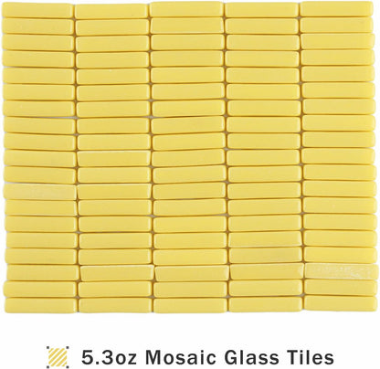 Strips Mosaic Tiles for Crafts Bulk,150g Yellow Mosaic Glass Pieces for Crafts DIY Spring Mosaic Art Decor,Mosaic Kit Supplies